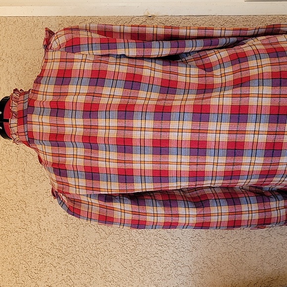 Vintage 70's Topson Downs of California Western Plaid Shirt Top - Picture 4 of 6